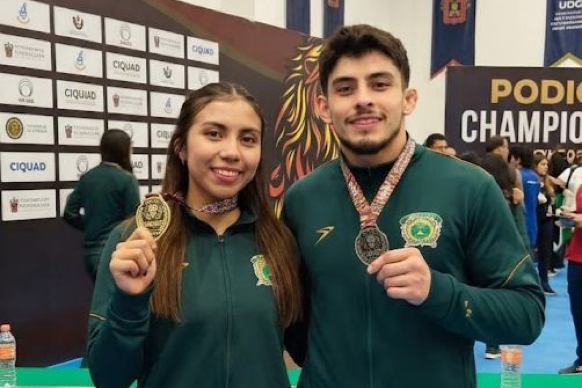 Jade Pérez y Ricardo Guerra ponen  en alto a la UAEMéx en judo universitario